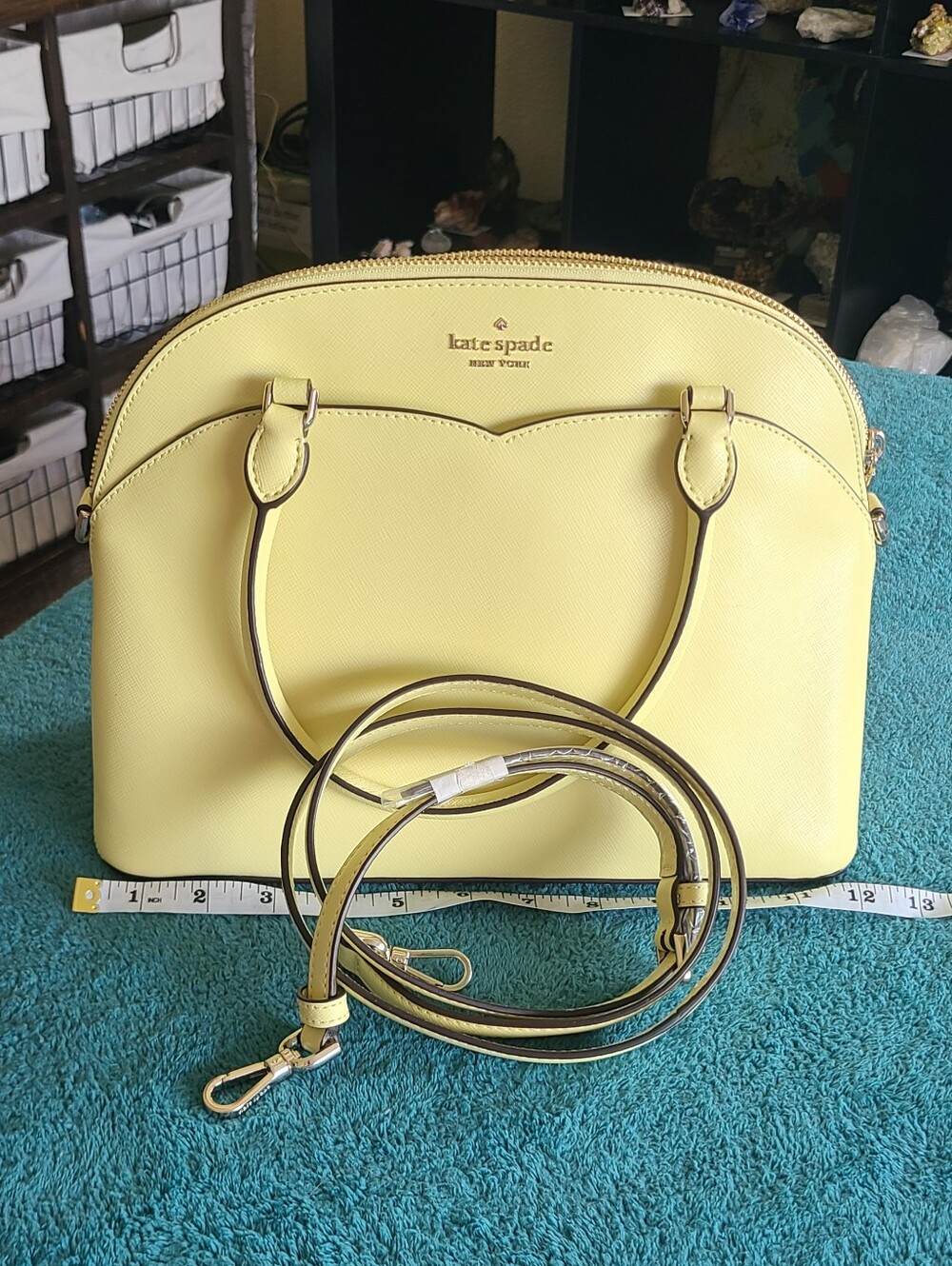Kate Spade Payton Medium Dome Satchel in a yellow Frosty Lime - Picture 10 of 15